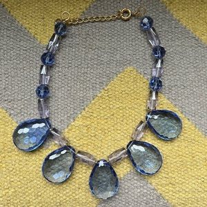 J Crew Made in Italy Teardrop Purple Necklace Lucite Costume